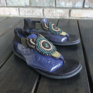 Alegria Women’s Zan Choco Brown Size EU 42 US 11.5/12 Sandals Shoes Thong Beaded